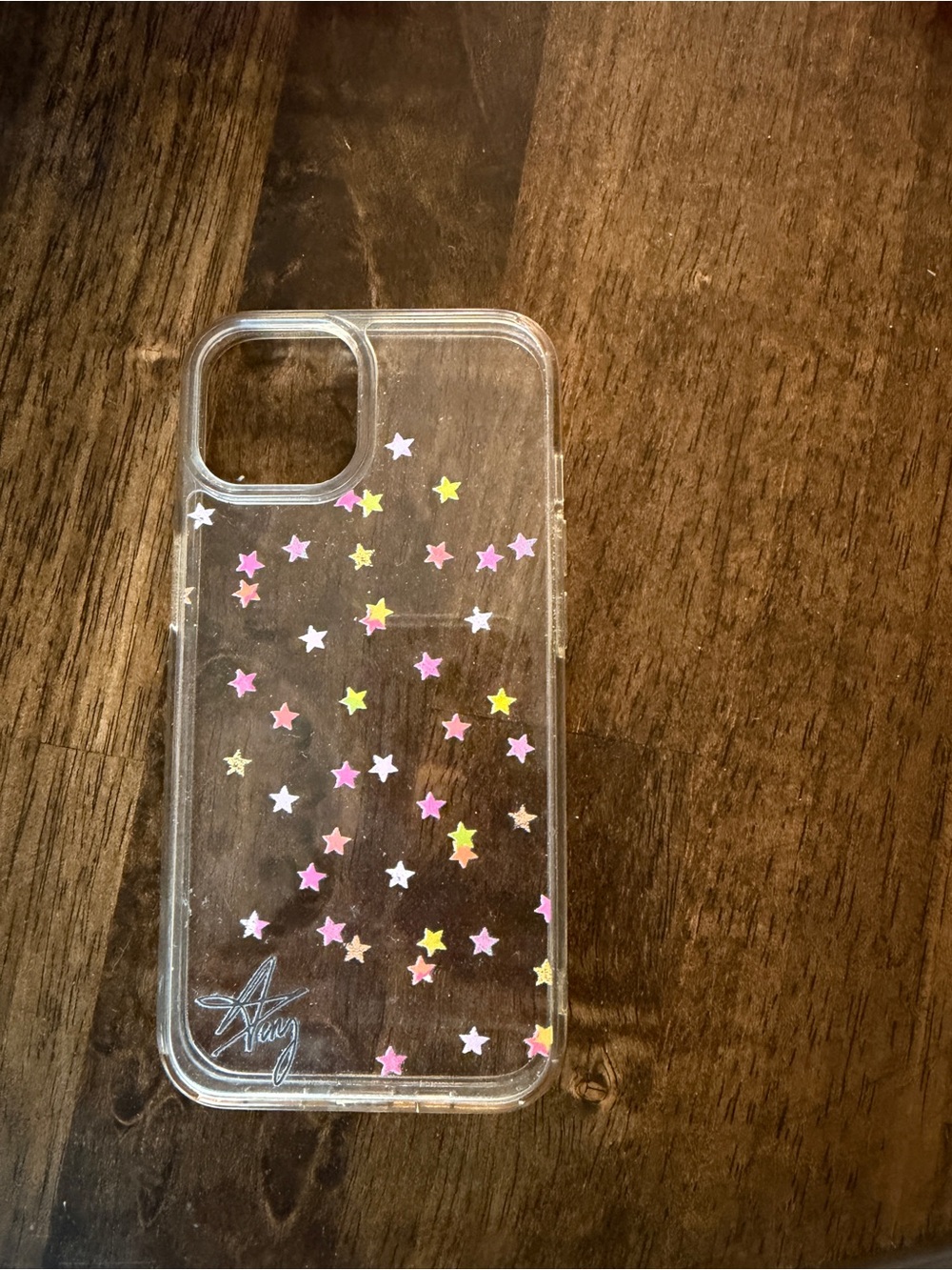 Clear Star Pattern iPhone Case - Pink & Yellow Stars